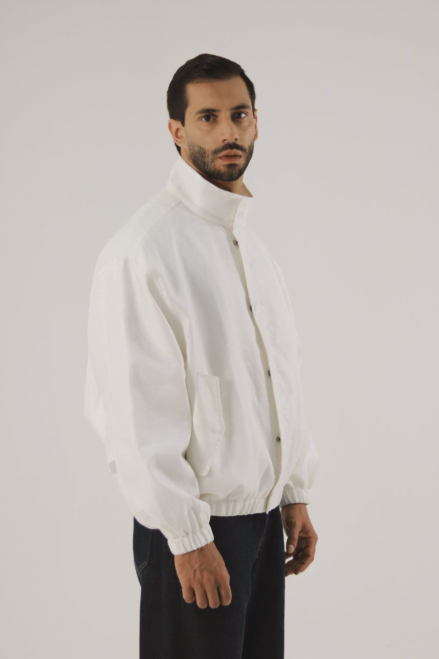 Chaqueta Mao Blanco