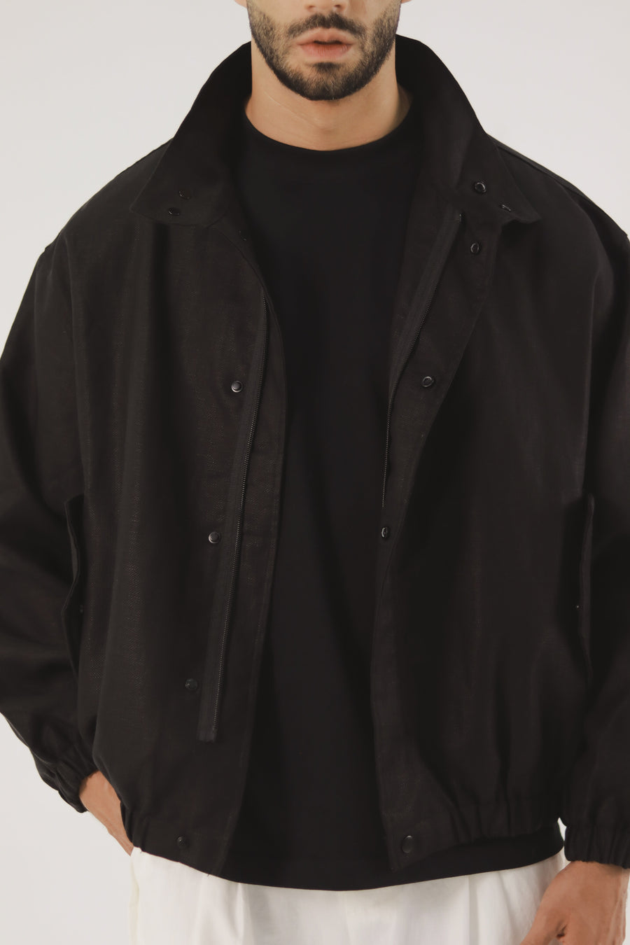 Chaqueta Mao Negro