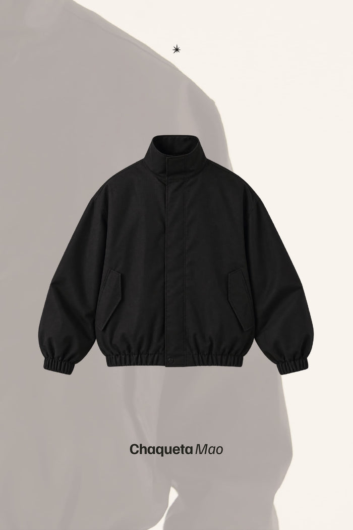 Chaqueta Mao Negro