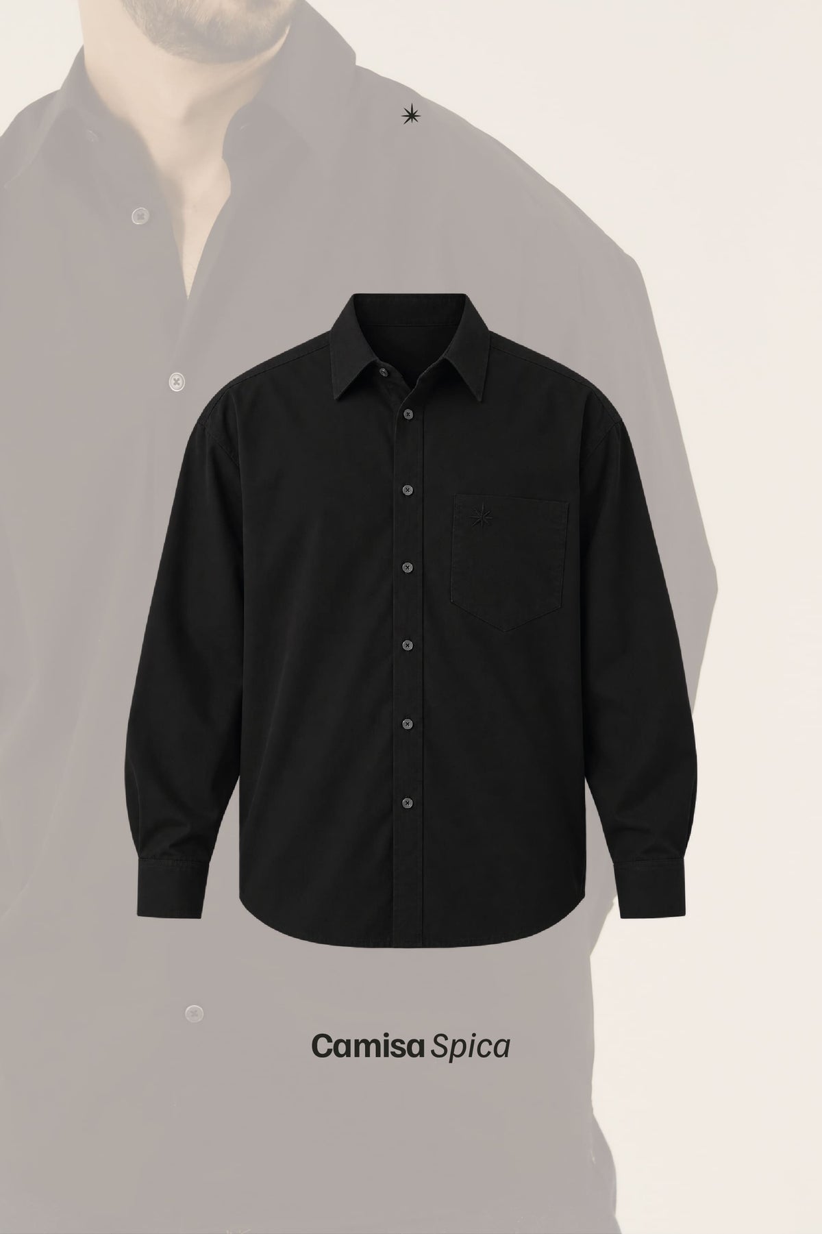 Camisa Spica Negro, vista adicional - C1entoUno